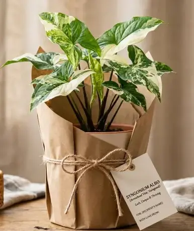 [Albo arrowhead plant] Syngonium albo GIFT POT